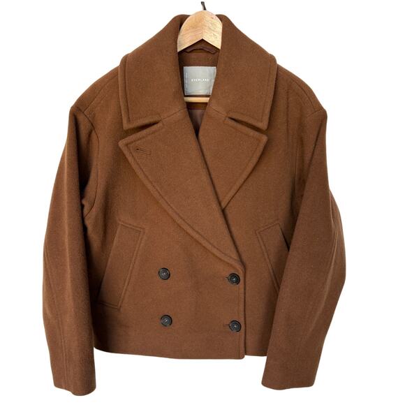 Everlane Maple ReWool Cropped Pea Coat Double Breasted Jacket size S - Picture 1 of 12